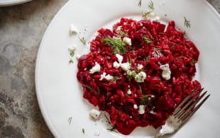 Beetroot and pinot noir risotto