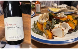 Roast squash with sage and Crozes-Hermitage