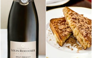 Louis Roederer Brut with a truffle cheese toastie