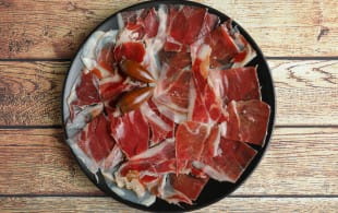 Spanish ham and orange wine