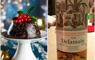 Christmas pudding and cognac