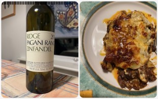 Ox cheek lasagne and zinfandel