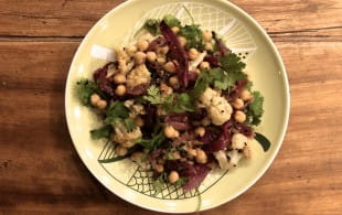  Roast cauliflower with preserved lemon dressing and Assyrtiko