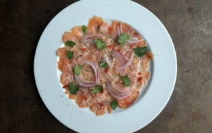 Rainbow trout ceviche and Western Australia riesling