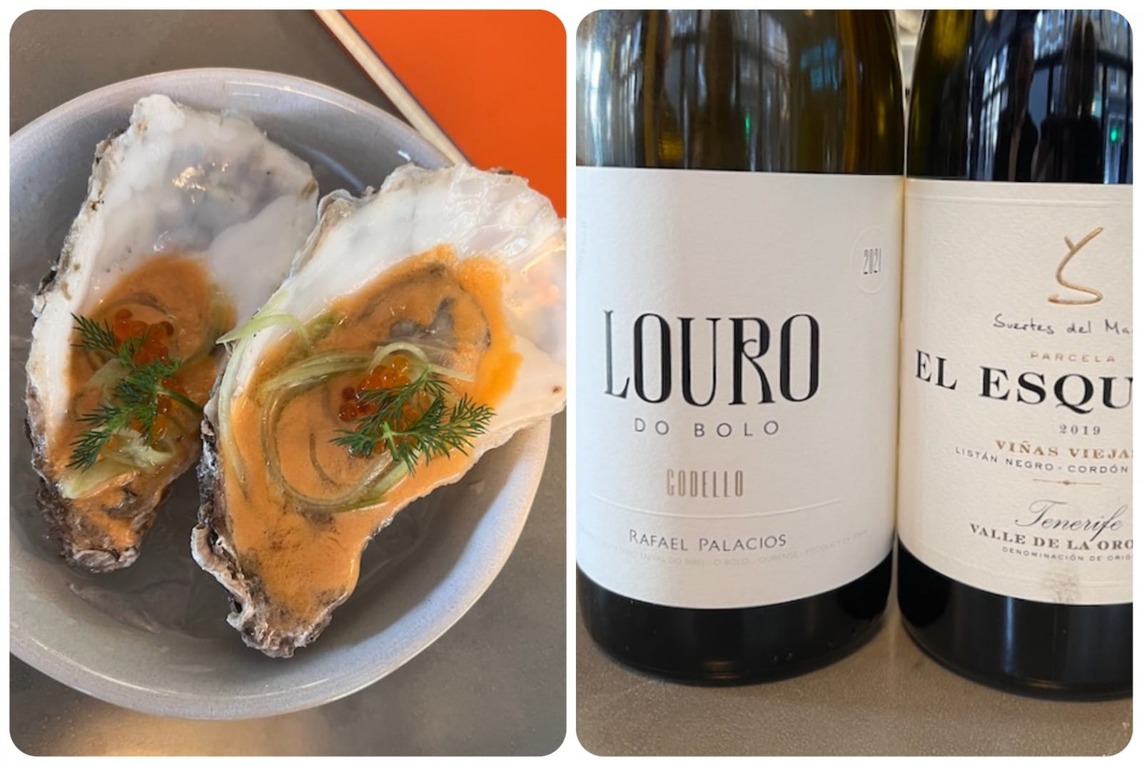 Oysters with gazpacho and godello