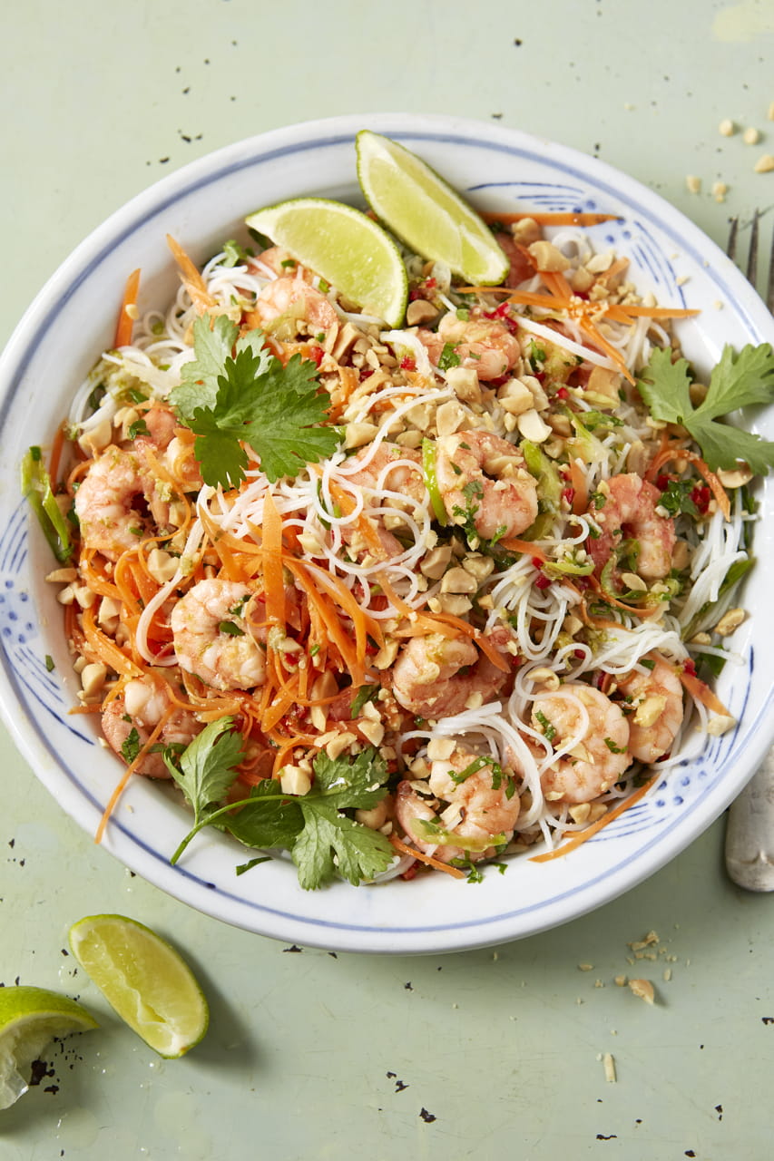 Prawn, lime, peanut and herb rice noodles 