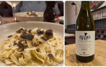 Cacio e pepe and Verdicchio dei Castelli di Jesi