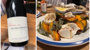 Roast squash with sage and Crozes-Hermitage