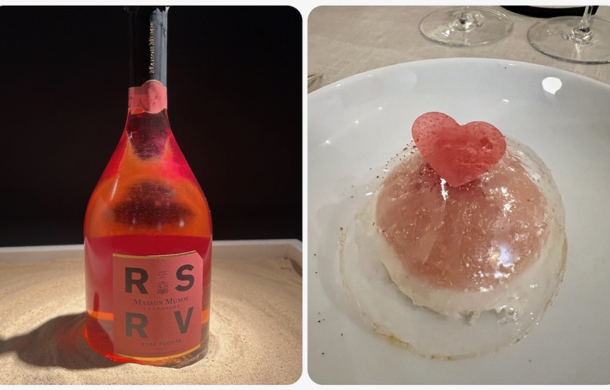 Match of the week | White peach and blanc de noirs mousse with rosé champagne