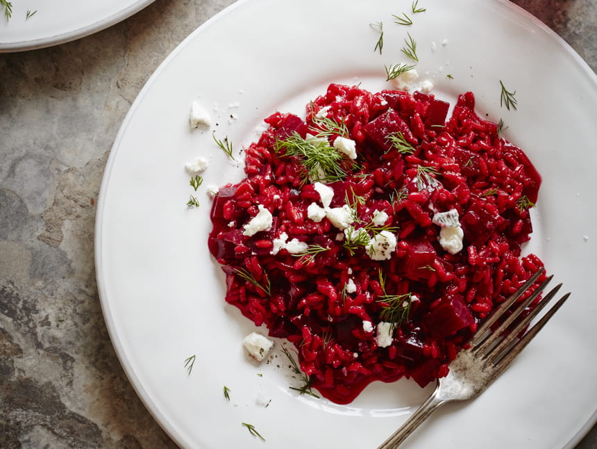 Beetroot risotto with pinot noir